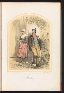 Tradycyjny strój domów w północnej Holandii, 1857 Domy. Prowincja Holandia Północna / I (tytuł na obiekcie) autorstwa Jan Braet von Uberfeldt