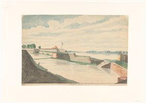 Fort Kraganoor w pobliżu Cochin autorstwa Jan Brandes (signed by artist)