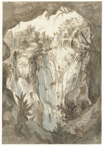 Wodospad Tivoli widziany z jaskini autorstwa Jan Brueghel (I) (attributed to)