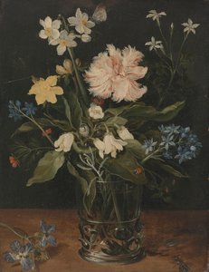 Martwa natura z kwiatami w szklance Martwa natura z kwiatami w szklance autorstwa Jan Brueghel (I)