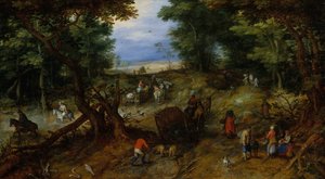 Droga leśna z podróżnikami, 1607. autorstwa Jan Brueghel the Elder