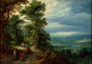Skraj lasu Ucieczka do Egiptu, 1610. autorstwa Jan Brueghel the Elder