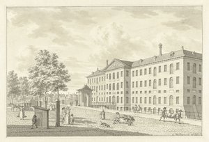 Lands Zeemagazijn w Amsterdamie, przed pożarem w 1791 r. autorstwa Jan Bulthuis (signed by artist)
