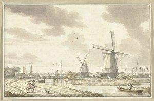 Widok na Zandhoek, poza Haarlemmerpoort w Amsterdamie