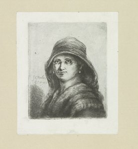 Jonge vrouw zakłada kaptur The Compleat Work of Akwaforty Johna Chalon / Oeuvre Complette des Eaux Fortes par Jean Chalon (tytuł serii) autorstwa Jan Chalon