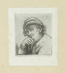 Mężczyzna kładzie rękę na zijn kin The Compleat Work of Akwaforty Johna Chalon / Oeuvre Complette des Eaux Fortes par Jean Chalon (tytuł serii) autorstwa Jan Chalon