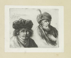 Twee mannen wkłada motykę w tulband The Compleat Work of Akwaforty Johna Chalon / Oeuvre Complette des Eaux Fortes par Jean Chalon (tytuł serii) autorstwa Jan Chalon