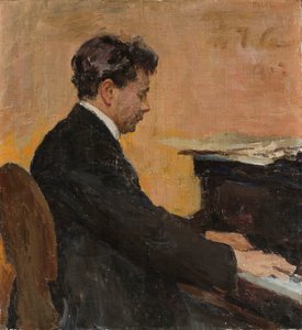Portret Józefa Hofmanna przy fortepianie