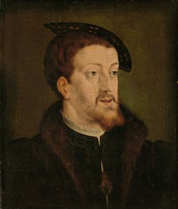 Portret Karola V, ok. 1530 (olej na płycie) autorstwa Jan Cornelisz (after) Vermeyen