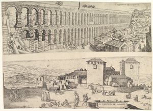 Akwedukt w Segowii i Zamek w Madrycie, 1500-1599. autorstwa Jan Cornelisz Vermeyen