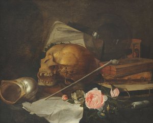 Martwa natura z czaszką, ok. 1650 (olej na płótnie)