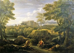 Pejzaż z postaciami (olej na płótnie) autorstwa Jan Frans van Bloemen