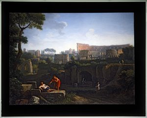 Zestaw czterech obrazów Cappricio; (2) Koloseum i Łuk Konstantyna (płótno) autorstwa Jan Frans van (1662 1749) Bloemen
