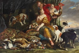 Bogini Diana odbierająca zabójstwo par Fyt, Jan ( Johannes Fijt) (1611-1661). Olej na płótnie, format : 177x261, kolekcja prywatna