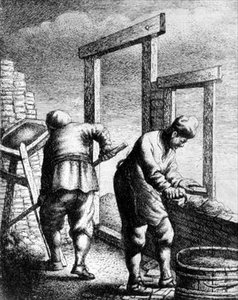 Murarze, z serii przedstawiającej zawody i zawody, ok. 1635 (akwaforta)