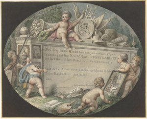 Projekt biletu wstępu do Narodowego Gabinetu Sztuki w Huis ten Bosch autorstwa Jan Gerard Waldorp (possibly)