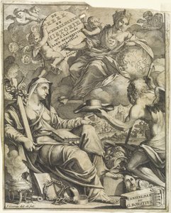 Alegoria Kościoła i Historii Świata Strona tytułowa dla Willema Goeree, De kerklyke en Weereldlyke historien. 1729 Kościół i historia świata uyt d