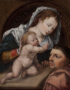 Maryja z Dzieciątkiem Jezus i dawcą obrazu autorstwa Jan Gossaert