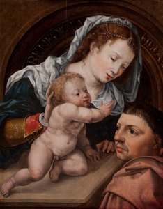 Maryja z Dzieciątkiem Jezus i dawcą obrazu autorstwa Jan Gossaert
