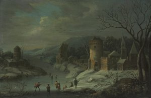 Pejzaż zimowy, ok. godz. 1680-1718.