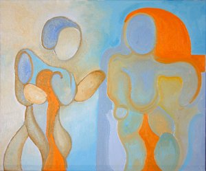 Mężczyzna i Kobieta nr 1, 2009 (olej na płótnie) autorstwa Jan Groneberg
