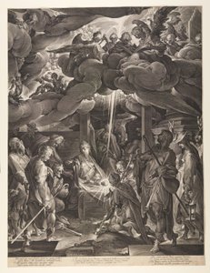 Adoracja pasterzy autorstwa Jan Harmensz. Muller