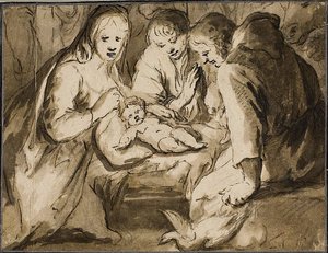 Adoracja pasterzy autorstwa Jan Harmensz. Muller
