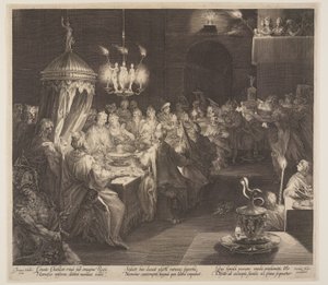 Uczta Belshazzara autorstwa Jan Harmensz. Muller