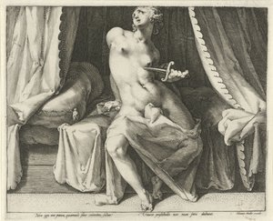 Śmierć Lukrecji autorstwa Jan Harmensz. Muller