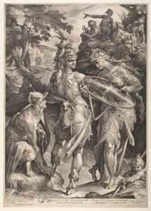 Minerwa uzbraja Perseusza autorstwa Jan Harmensz. Muller