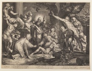 Wskrzeszenie Łazarza autorstwa Jan Harmensz. Muller