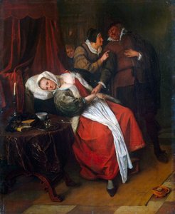 Wizyta lekarska”, ok. 1660. autorstwa Jan Havicksz Steen