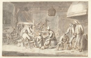 Scena karczmy z graczami w karty autorstwa Jan Havicksz. Steen