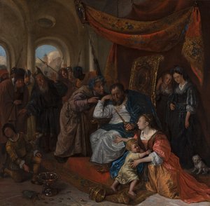 Korona Mojżesza i faraona, c.1670 autorstwa Jan Havicksz. Steen