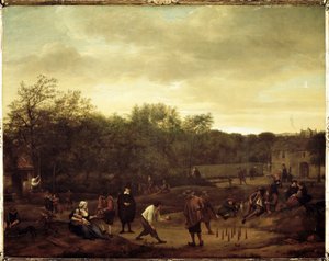 Chłopi grający w piłki w Holandii (malarstwo autorstwa Jan Havicksz. Steen