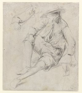 Studium siedzącego mężczyzny palącego fajkę autorstwa Jan Havicksz. Steen