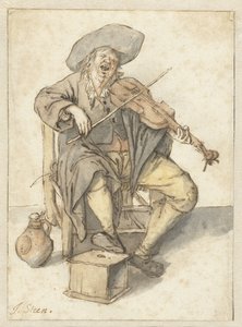 Śpiewający skrzypek autorstwa Jan Havicksz. Steen