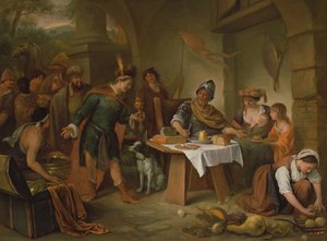 Manius Curius Dentatus i ambasadorowie Samnitów autorstwa Jan Havickszoon Steen