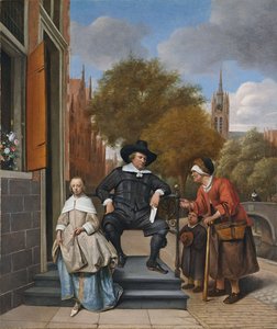 Mieszczan z Delft i jego córka, 1655 autorstwa Jan Havickszoon Steen