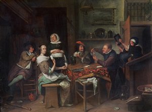 Gracze w karty autorstwa Jan Havickszoon Steen