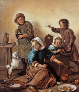 Posiłek dla dzieci, ok. 1665 r. autorstwa Jan Havickszoon Steen