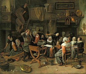 Uczta chrztu, 1668 autorstwa Jan Havickszoon Steen