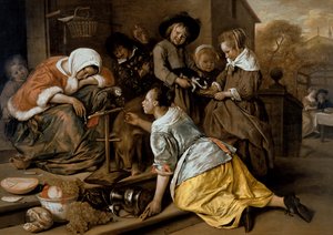 Skutki nieumiarkowania, ok. 1663-65 autorstwa Jan Havickszoon Steen
