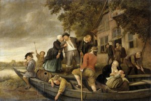 Wesoły powrót do domu, 1679 autorstwa Jan Havickszoon Steen