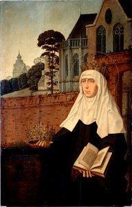 Święta Elżbieta Portugalska znana jako Święta Izabela Aragońska (1271-1336) Szczegół. Obraz na drewnie Jana Provosta (ok. 1465-1529) wym. 140x90 cm Geny, Galleria di Palazzo Bianco
