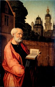 Saint-Pierre Detal. Obraz na drewnie Jana Provosta (ok. 1465-1529) wym. 140x90 cm Geny, Galleria di Palazzo Bianco autorstwa Jan II Provost