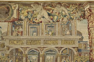 Fragment pałacu i anioła muzyka z Vertumnus i Pomony, ok. 1630 autorstwa Jan II Raes