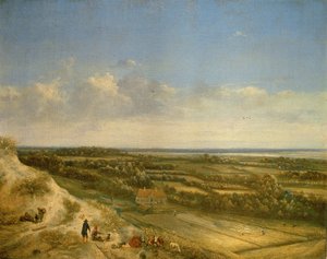 Krajobraz wydm, prawdopodobnie w pobliżu Santpoort, ok. 1675 (olej na płótnie) autorstwa Jan II Vermeer van Haarlem