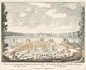 Fontanna i duży staw w ogrodach pałacu Het Loo, 1694-97