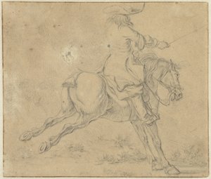 Jeździec na grzbiecie konia autorstwa Jan Jacobsz van der Stoffe